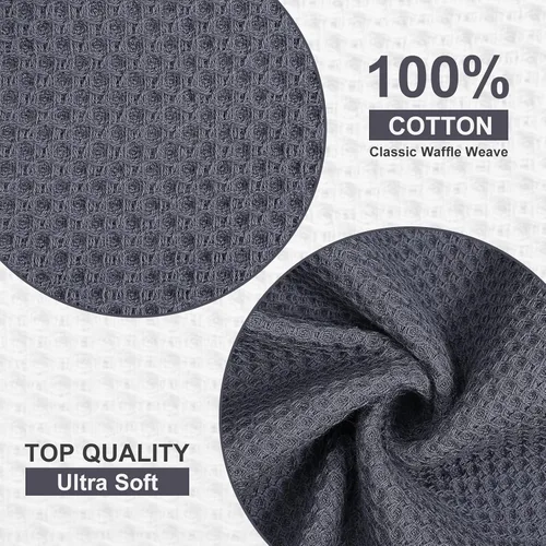 Miniatura 434 de Kitinjoy - Paños de cocina de 100 % algodón, tela de tejido gofrado, paño de limpieza ultrasuave, absorbente y de secado rápido. Beige