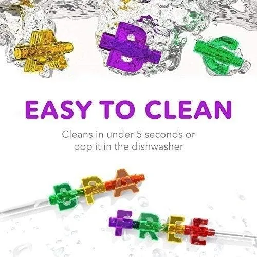 Miniatura 2 de Spelly Straws Pajitas interactivas. Deletrea tu nombre o cualquier cosa que quieras para convertirla en tu PROPIA pajita. Incluye 44 piezas.