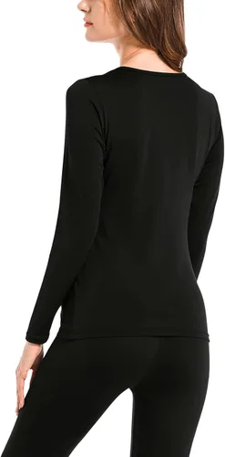Miniatura 2 de MRIGNT Conjunto de ropa interior térmica para mujer, forro polar de poliéster suave, capa base larga