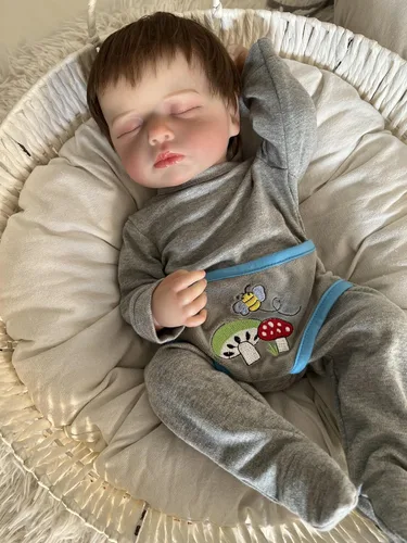 Miniatura 6 de cosheng Muñecas de bebé Reborn de vinilo de cuerpo completo de 20 pulgadas, muñeca realista de bebé recién nacido, juguete de silicona para dormir