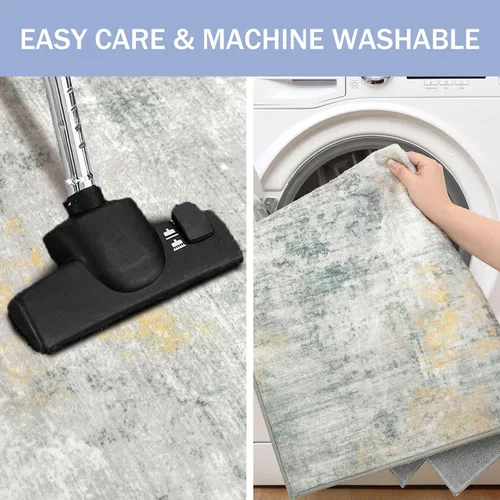 Miniatura 222 de IOHOUZE Alfombra abstracta lavable de 3 x 12 pies para pasillos, antideslizante para cocina, camino de entrada de lana sintética para interiores