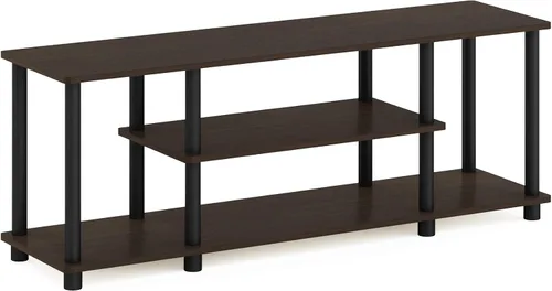 Miniatura 4 de Furinno Turn-N-Tube - Soporte para televisor de 3 niveles, 3D, sin herramientas, para televisores de hasta 50 pulgadas, con tubos redondos