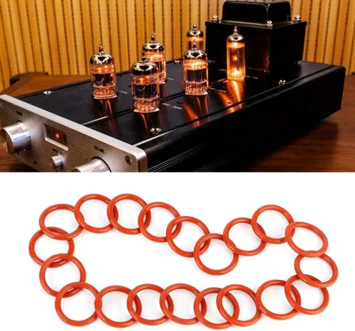 Miniatura 7 de Aramox Amortiguador de tubo, 20 unids amortiguador de tubos anillos de silicona aptos para 12AX7 12AU7 12AT7 12BH7 EL84