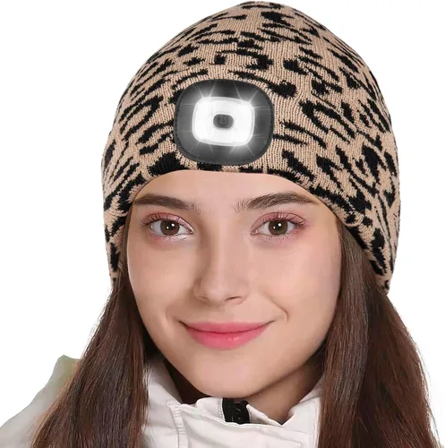 Tutuko Gorro unisex con luz, gorro LED recargable por USB, sombrero LED con linterna, regalos para hombres, mujeres, papá