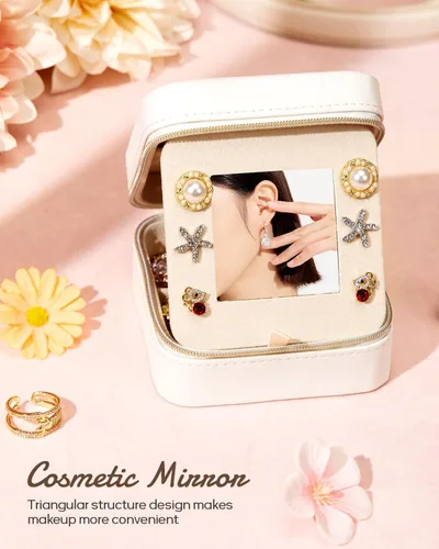 Miniatura 4 de Enthralite Joyero de viaje para regalo personalizado, artículos esenciales de viaje para mujeres, organizador de viaje para joyas, pequeño joyero