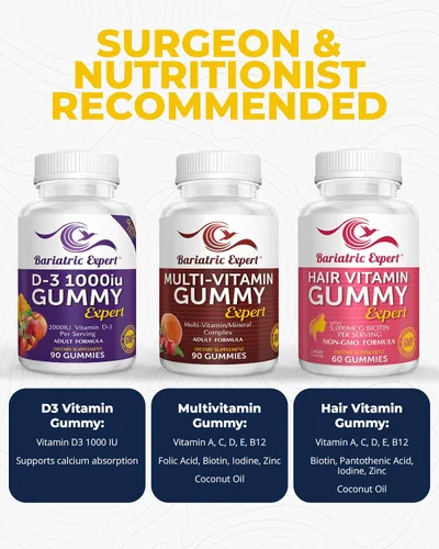 Miniatura 4 de Multivitamínico bariátrico, paquete de 3 gomitas multivitamínicas, 90 masticables - Gomitas D3 90 masticables - Gomitas de vitaminas