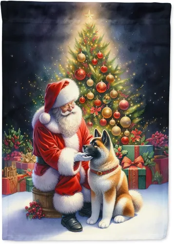 Miniatura 112 de Caroline's Treasures DAC4159CHF - Bandera de casa de Husky siberiano y Papá Noel para porche, grande, para colgar en la pared, poliéster