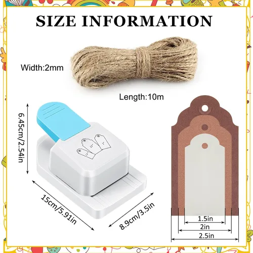 Miniatura 2 de Lewtemi Papel de regalo 3 en 1 para manualidades, perforador pequeño para álbumes de recortes, suministros de 1.5/2/2.5 pulgadas, perforador
