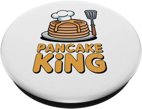 Miniatura 2 de Pancake King Funny Breakfast Lover Chef Cooking Men Women PopSockets Adhesive PopGrip