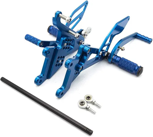 Miniatura 2 de Krace Juego de estriberas delanteras para motocicleta, reposapiés, pedales de cambio de freno, totalmente ajustables, apto para Yamaha YZF R6