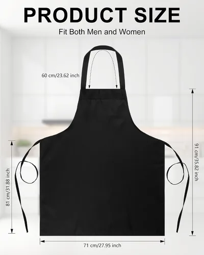 Miniatura 2 de Paquete de 24 delantales con peto, delantales unisex, sin bolsillo, lavables a máquina, delantales lisos para mujeres, hombres, cocineros, cocina