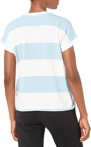 Miniatura 2 de Andrew Marc Women's Creck Neck Rugby Stripe Short Sleeve T-Shirt