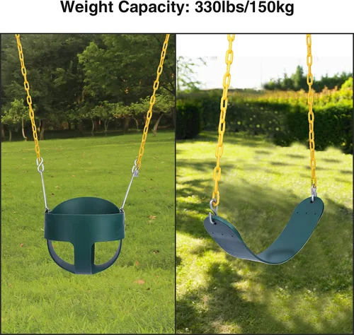 Miniatura 2 de RedSwing Columpio de Cubo Completo de Respaldo Alto con Combo de Asiento de Columpio de Servicio Pesado (Triángulo y Chain Dip), Correas de Árbol