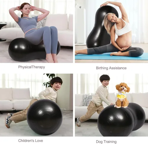 Miniatura 8 de INPANY Peanut Ball - Exercise Ball for Labor Birthing, Anti-Burst Physical Therapy for Kids, Core Strength, Flexible Seating, Home & Gym Fintness