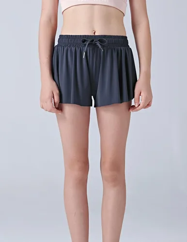 Miniatura 76 de Paquete de 3 pantalones cortos fluidos para niñas con forro de elastano, 2 en 1, faldas de mariposa para jóvenes, para fitness, correr, deportes