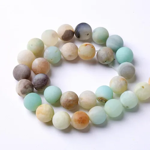Miniatura 53 de 45 piezas de cuentas de piedra natural de arco iris de Alashan de 8 mm de ágata para hacer joyería, cuentas de piedra de 15" para pulseras