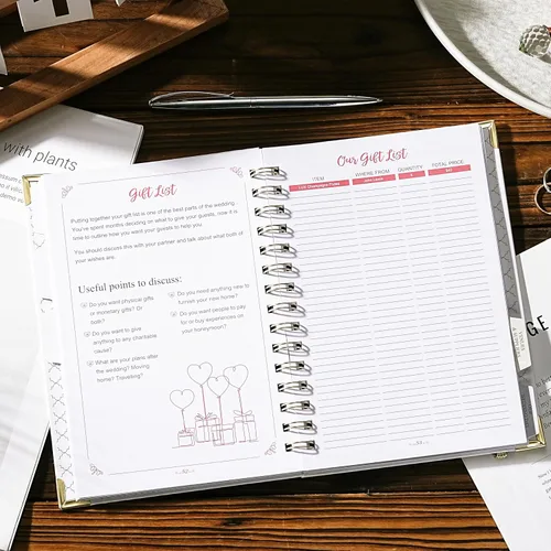 Miniatura 8 de Artan - Agenda de boda y organizador – Planificadores de boda, planificador de boda para novia con 5 secciones con pestañas, 6.5 x 8.5 pulgadas