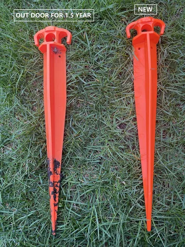 Miniatura 6 de 12 estacas para tienda de campaña de 11 pulgadas, estacas de plástico duraderas y fuertes para tienda de campaña para alfombra de playa, tienda