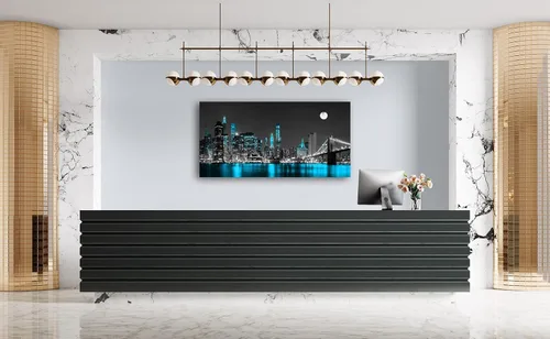 Miniatura 6 de Jiuqinghua Arte de Pared Decorativo Impresión en Lienzo Imagen 1 Panel Negro Blanco y Azul Nueva York Puente de Brooklyn Paisaje Urbano Nocturno
