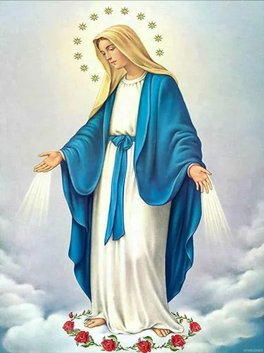 UPABLUNSO Pintura de diamantes 5D de la Santa Virgen María, bendita madre, católica, religiosa, kit de taladro completo por números, pintura para