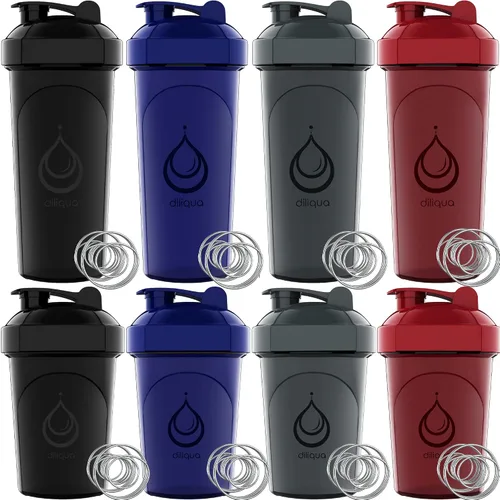 Miniatura 7 de diliqua Paquete de 10 botellas agitadoras con batidores de alambre para mezclas de proteínas, a prueba de fugas, sin BPA y aptas para lavavajillas