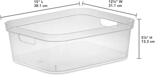 Miniatura 4 de Sterilite Contenedor de almacenamiento mediano y moderno de 5.25 x 12.25 x 15 pulgadas, con cómodas asas de transporte y borde con bandas