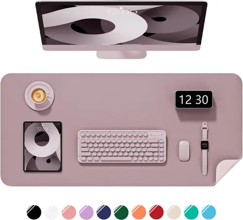 Miniatura 37 de Alfombrilla de escritorio, 60 x 35 cm, de piel sintética, antideslizante, alfombrilla grande para mouse para escritorio, impermeable, almohadilla