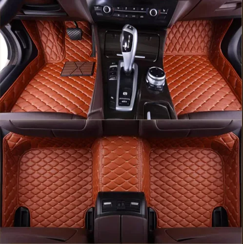 Miniatura 46 de Alfombrillas de cuero de lujo personalizadas para todo tipo de clima para el 99.99% de automóviles, SUV y camiones según el modelo automotriz Negro
