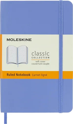 Moleskine - Cuaderno clásico, tapa blanda, tamaño de bolsillo (3.5 x 5.5 pulgadas), a rayas/rayado, azul hortensia, 192 páginas