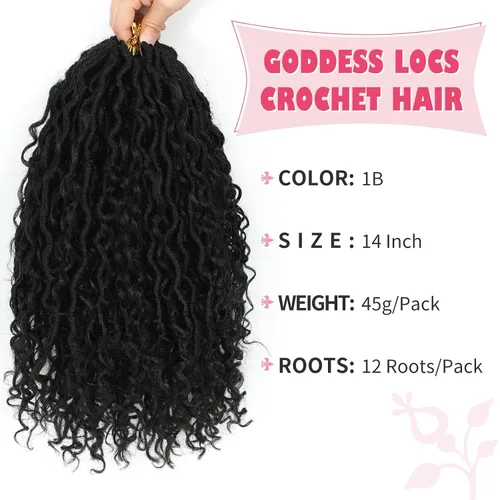 Miniatura 104 de Alicoco Goddess Locs Cabello de Ganchillo 12 Pulgadas 8 Paquetes Rastas Sintéticas de Ganchillo Para Mujeres Rastas Suaves Boho Pre-enrolladas River