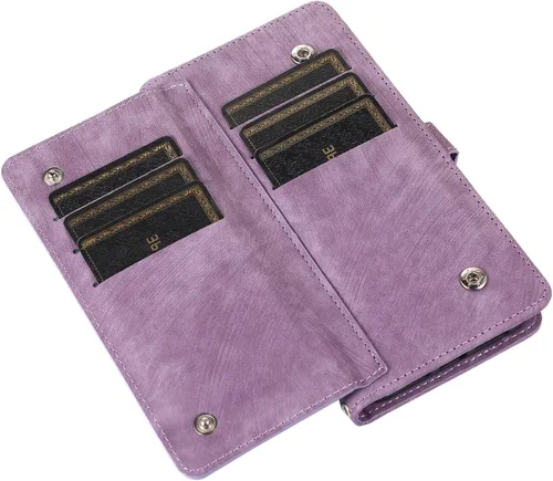Miniatura 5 de Asuwish Funda de teléfono para Samsung Galaxy S10 con protector de pantalla de vidrio templado y correa cruzada para la muñeca de cuero con cierre