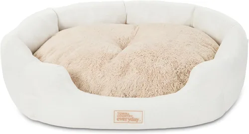 Miniatura 14 de Town & Country Everyday CuddleTown Cama para Mascotas Cuddler de Lino Sintético Cómoda y Acogedora, Espuma de Caja de Huevos de Apoyo y Calmante