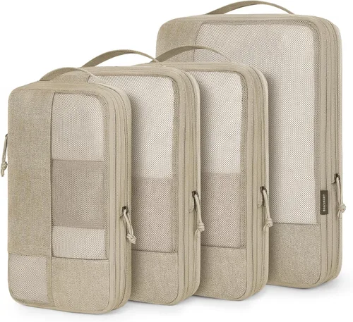 Miniatura 21 de BAGSMART Juego de 6 cubos de embalaje de compresión para maletas, cubos de viaje de compresión y organizador de maletas para empacar con bolsa