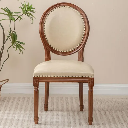 Miniatura 22 de Sillas de comedor de madera para casa de campo, sillas de cocina estilo país francés, silla vintage para sala de estar con respaldo redondo, silla