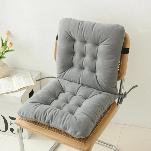 Miniatura 11 de Cojín de asiento de oficina, almohadilla antideslizante con soporte lumbar, ideal para escritorio, juegos, banco o sentarse en el suelo