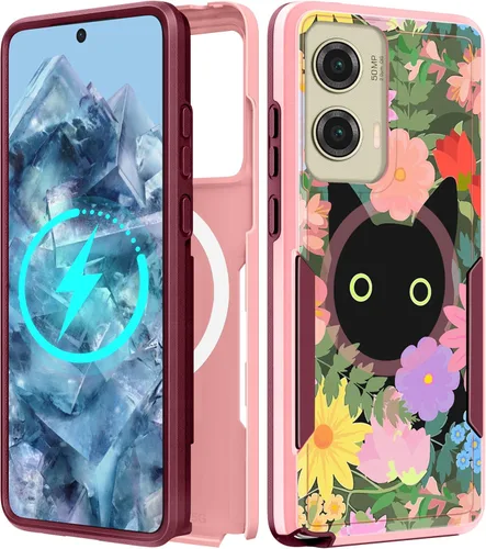 Miniatura 63 de Funda para Moto G 5G 2024 – Compatible con MagSafe para mujeres y niñas, bonita funda protectora magnética para teléfono, diseño femenino Kawaii