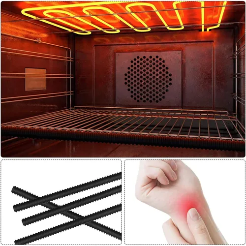 Miniatura 3 de Boao Paquete de 8 protectores de rejilla para horno de 14 pulgadas, protector inferior de silicona para horno, protectores de bordes resistentes al