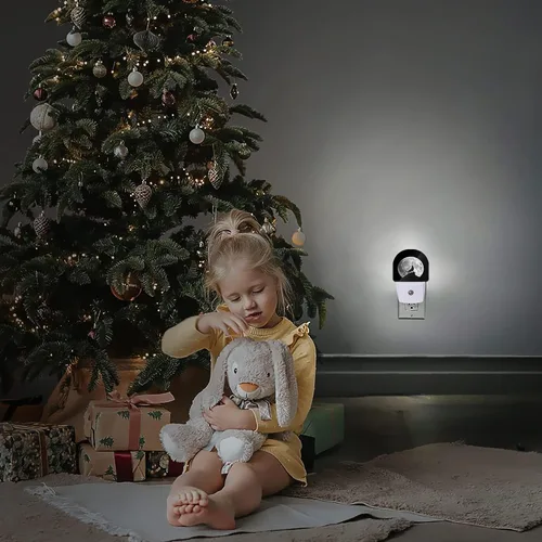 Miniatura 5 de Luz nocturna, luna llena aullando lobo luces nocturnas enchufables a la decoración de pared, escalera interior del hogar, pasillo de cocina, niños