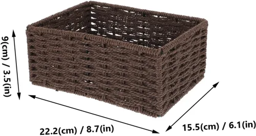 Miniatura 7 de STOBAZA Cesta de almacenamiento de mesa multifuncional Soporte de almacenamiento tejido decorativo para sala de estar