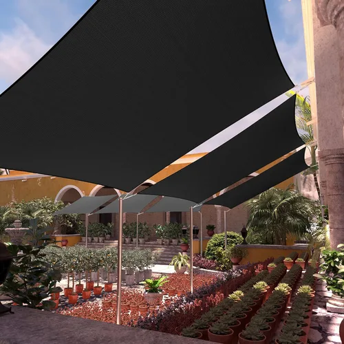 Miniatura 9 de ColourTree CTSLR Toldo de tamaño personalizado de 12 x 13 pies, color negro, para parasol de vela, estándar comercial, resistente, bloquea los rayos