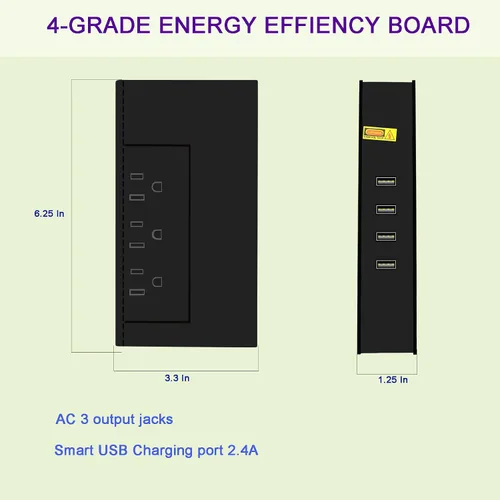 Miniatura 2 de Adaptador de corriente reductor de viaje convertidor de voltaje de 220 V a 110 V 1500 W con 4 puertos USB inteligente de carga para secador de pelo