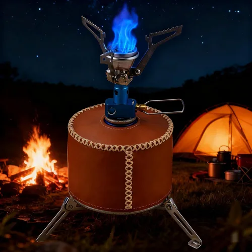 Miniatura 3 de Mini Soporte Estabilizador de Botella de Combustible, Trípode Plegable de Acero Inoxidable 304 para Estufas de Camping, Botellas de Butano/Propano