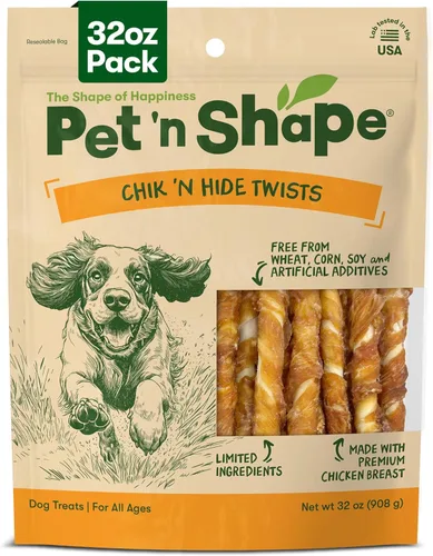 Miniatura 9 de Pet 'n Shape Chik 'n Hide Twist - Golosinas naturales envueltas en pollo para perros, grandes, 6