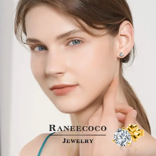 Miniatura 8 de Aretes tipo dormilona Stunning Flame de plata chapada en oro de 18 quilates y con diamantes de imitación en circonia cúbica