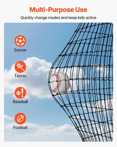Miniatura 13 de VEVOR Jaula de bateo de béisbol, red profesional de entrenamiento de bateo de béisbol de sóftbol, resistente, resistente, cerrada, de polietileno