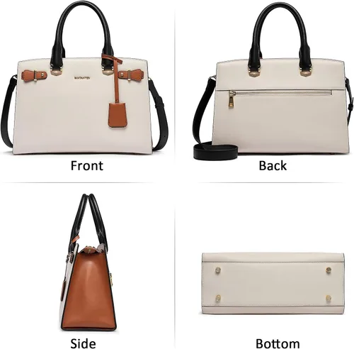 Miniatura 7 de BOSTANTEN Bolso de cuero para mujer, bolso de diseñador con asa superior, bolso cruzado, Bolsas colgantes de cuero para mujer
