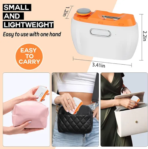 Miniatura 4 de Cortaúñas eléctrico, 3 en 1, recortador de uñas eléctrico y pulidor con luz LED y almacenamiento de clips, recargable por USB, lima de uñas