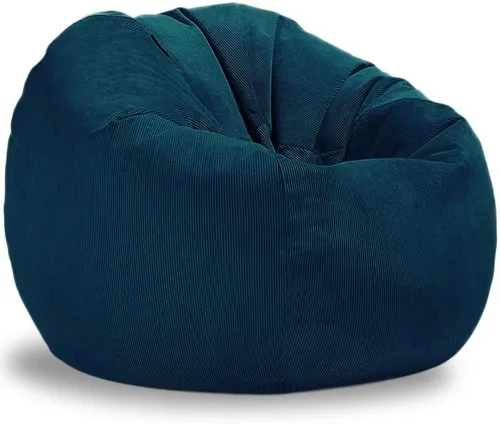 Miniatura 12 de Funda de sofá de pana para puf, puf otomano, puf grande, puff sac reclinable, asiento de esquina para el suelo, futón (color café, tamaño: 27.6 in)