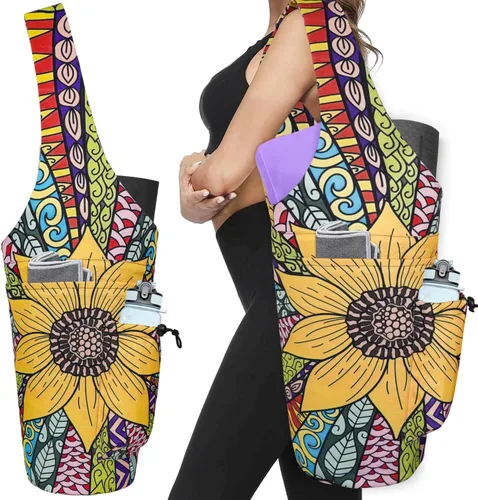 Miniatura 17 de Bolsa para Esterilla de Yoga - Bolsa Transportadora Tipo Tote Larga de Gran Apertura para Esterilla de Yoga con Bolsillo Impermeable con Cremallera