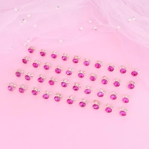 Miniatura 7 de YISSION Mini accesorios para el cabello con diamantes de imitación, 40 horquillas de cristal brillante y pequeños pasadores decorativos para bodas